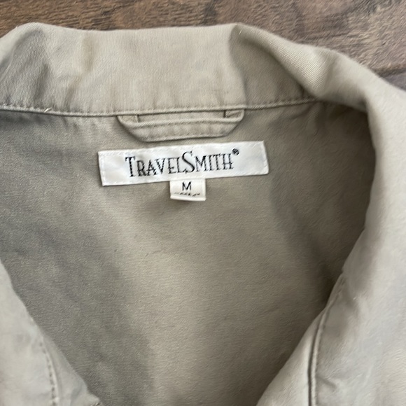 TravelSmith Khaki Safari Field Jacket Canvas Cargo Pocket Women's Size M - Picture 2 of 4